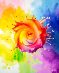 rainbow splash,watercolor,spray-paint style,background