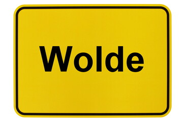 Illustration eines Ortsschildes der Gemeinde Wolde in Mecklenburg-Vorpommern