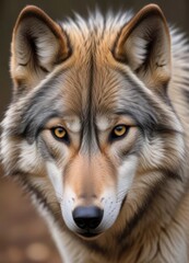 Fototapeta premium Grey Wolf (Canis lupus) Portrait, ai
