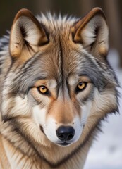 Obraz premium Grey Wolf (Canis lupus) Portrait, ai