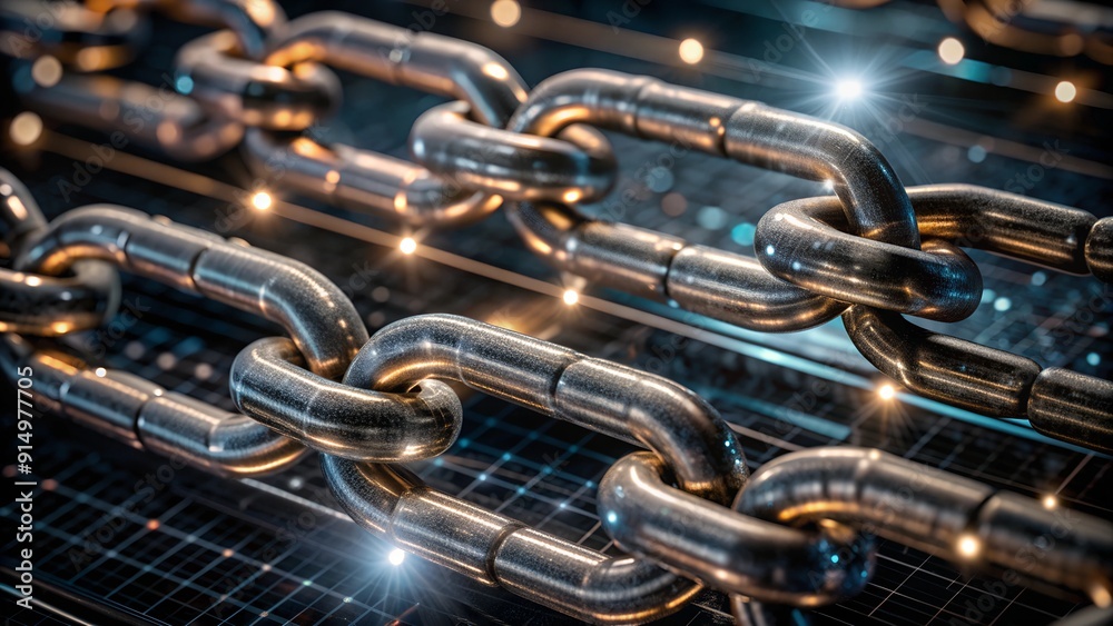 Poster digital blockchain ledger with secure connections
