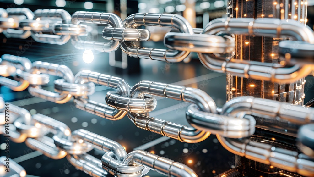 Aufkleber digital blockchain ledger with secure connections