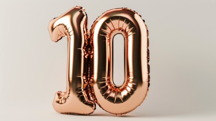 Celebrating a Milestone with Golden Number 10 Balloons