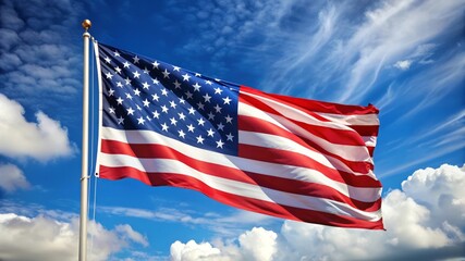 Obraz premium American Flag Waving in the Wind.