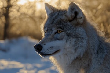 Naklejka premium A grey wolf Canis lupus , ai