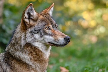 A grey wolf Canis lupus , ai