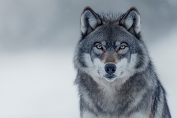 Obraz premium A grey wolf Canis lupus , ai