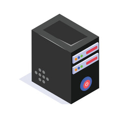 Data storage isometric icon, database, datacenter vector design