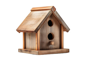 Charming Wooden Birdhouse Design Perfectly Crafted for Garden Use in Springtime on Transparent PNG Background.