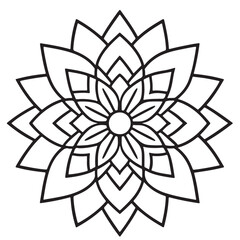 Blossom Mandala Shape. Circular pattern in form of mandala, tattoo, decoration. Decorative ornament in ethnic oriental style.