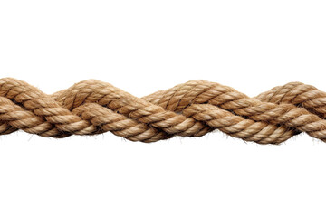 Intricate Braided Natural Fiber Rope Displaying Artistic Weaving Techniques on a Bright Background on Transparent PNG Background.