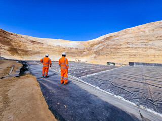 Installation process of geosynthetics in industry and mining