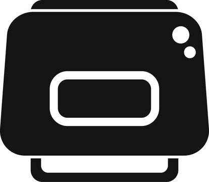 recommend clip art: Black silhouette of a toaster machine preparing breakfast