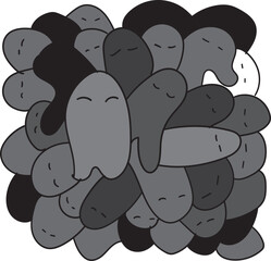 Cute vactor sleeping character