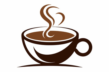 Obraz premium cup for a cafe with curvy and dynamic line vector art, coffee cup vector illustration