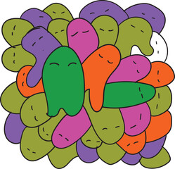 Cute vactor sleeping character