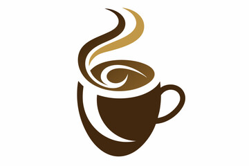 
cup for a cafe with curvy and dynamic line vector art, coffee cup vector illustration