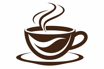
cup for a cafe with curvy and dynamic line vector art, coffee cup vector illustration