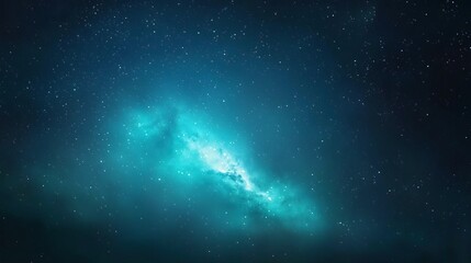 Fototapeta premium Abstract blue nebula with white stars in the night sky