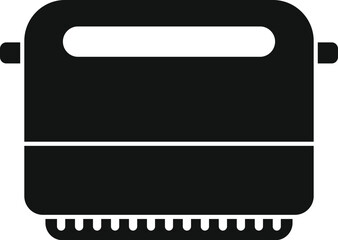 Black silhouette of a toaster isolated on a white background