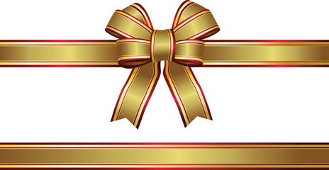 Gold Christmas bow with gold trim