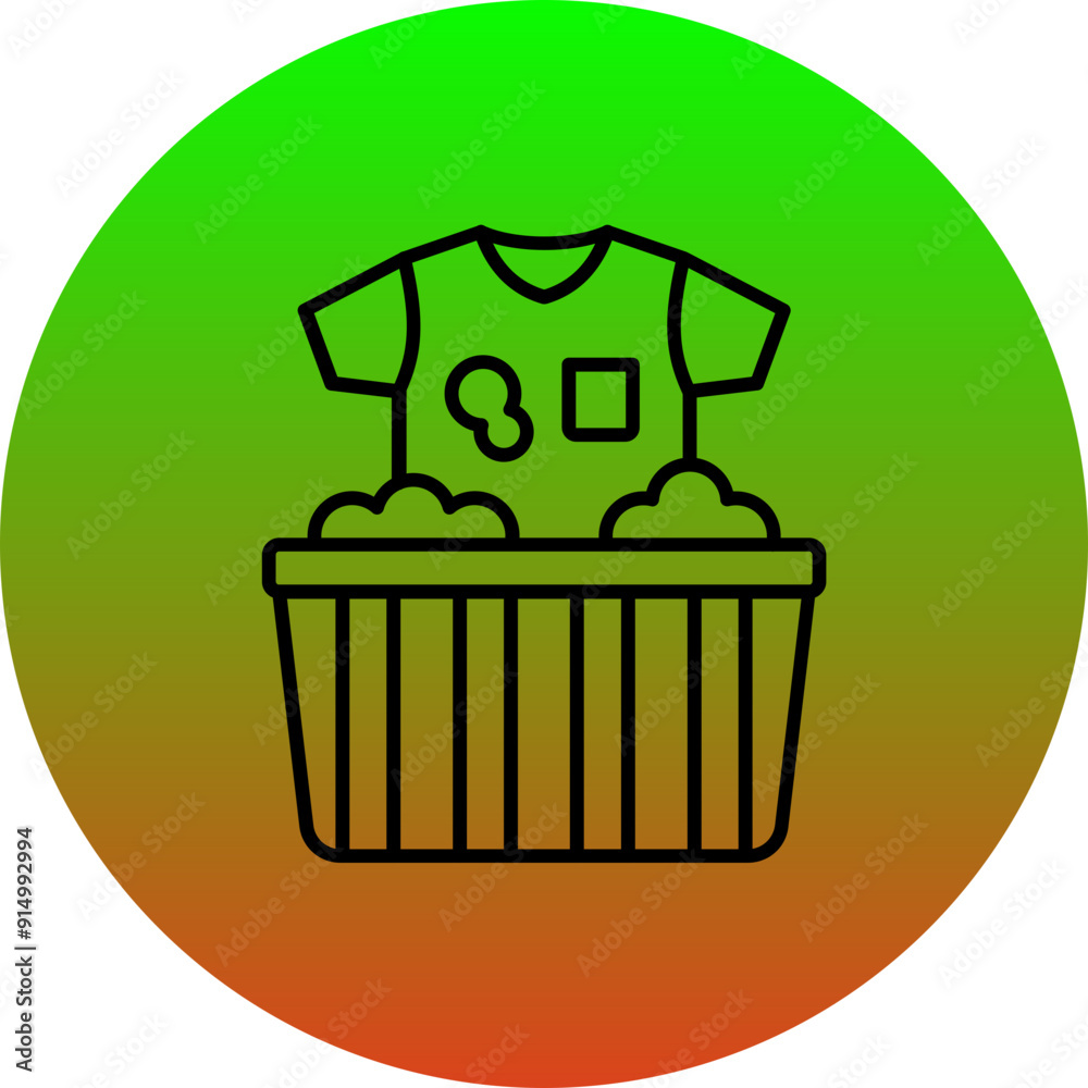 Poster washing clothes icon