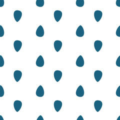 Rain drop seamless pattern. Vector design. Hand drawn illustration on white background.