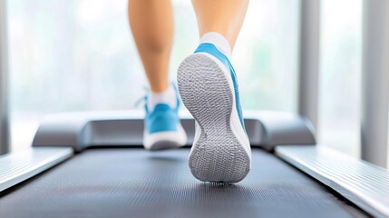 Image of a person running on a treadmill at the gym