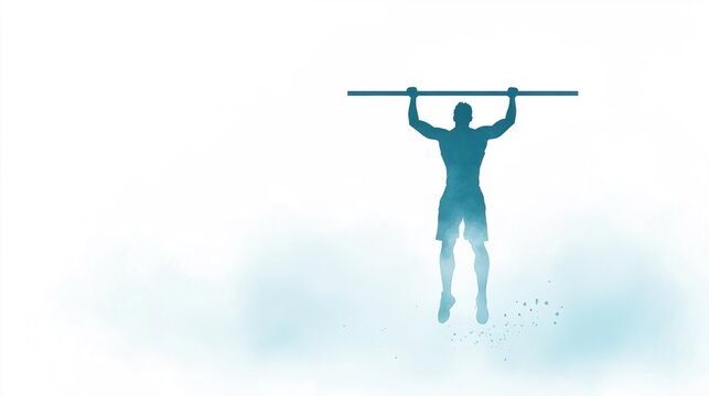 Illustration of a person doing a pull-up on a bar