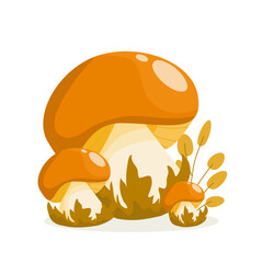 Happy harvest, composition depicting an autumn mushroom harvest.