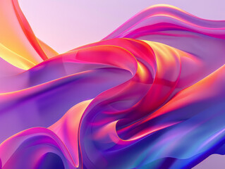 Vibrant Gradient Abstract Waves with Pink and Purple Hues