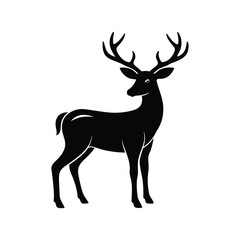 Fototapeta premium A silhouette of a deer vector arts illustration