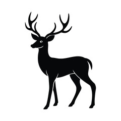 A silhouette of a deer vector arts illustration