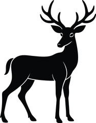 Fototapeta premium A silhouette of a deer vector arts illustration
