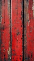 Close-up of rustic red wooden planks