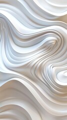 Obraz premium A smooth, flowing abstract pattern with soft white and beige curves gracefully intertwines, creating a calming visual effect