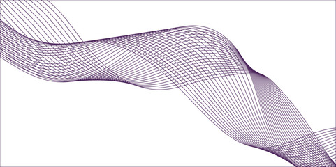 Fototapeta premium Abstract vector line wave graphics on white background. Digital frequency track equalizer. Stylized line art background. banner, template, wallpaper background with wave design.