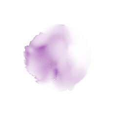 Lilac watercolor splash on transparent background