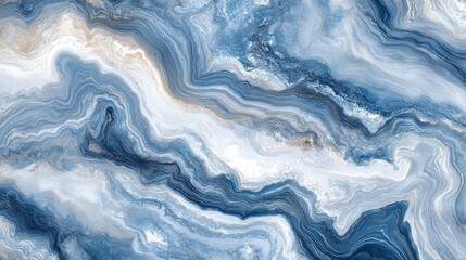 Fototapeta premium Abstract Swirling Blue and White Marble Texture