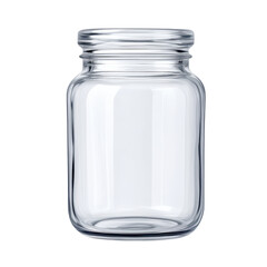 Clear glass jar suitable for storage, preserves, or decoration. Ideal for showcasing food items or crafts.