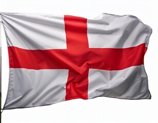 England flag waving freely, isolated on a white background