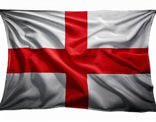 England flag waving freely, isolated on a white background