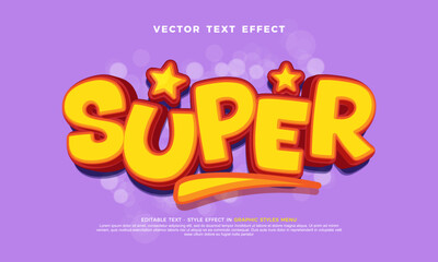 Super 3d vector text effect