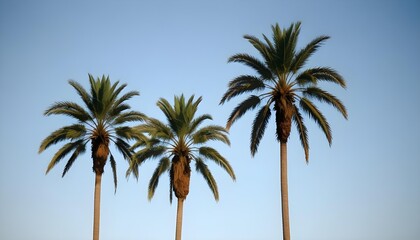 Palm trees against a blue sky