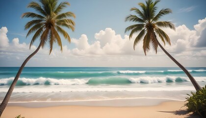 Fototapeta premium palm trees on the beach