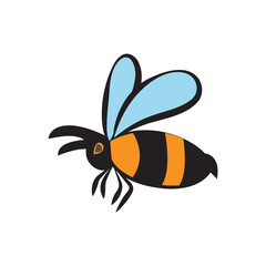 Bee icon isolated, vector illustration