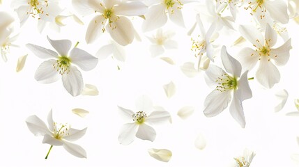 Gorgeous white jasmine blossoms in the air.