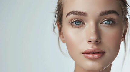 Fototapeta premium Modern Beauty: Woman's Face with Contemporary Style