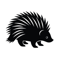 a silhouette of a porcupine vector illustration