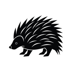 a silhouette of a porcupine vector illustration
